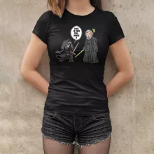 T-shirt Femme Kylo Ren Vs Luke Skywalker « Luke, je suis ton... ;) » – Parodie Star Wars