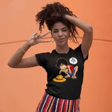 Monkey D. Ruffy Damen T-shirt “Monkey D. Ruffy und Gollum - Mein Schatz” – Parodie auf One Piece