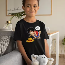 Monkey D. Ruffy Kinder T-Shirt “Monkey D. Ruffy und Gollum - Mein Schatz” – Parodie auf One Piece