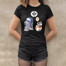 R2-D2 Damen T-shirt “R2-D2 en BB-8” – Star Wars parodie