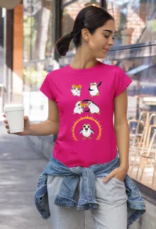 Porg Women T-shirt “Porg from Star Wars X Hamtaro X Dragon Ball Z X Madagascar Penguins” – Star Wars parody