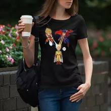 T-shirt Femme Saitama « Super Saiyan, Super man et super...chauve » – Parodie One-Punch Man