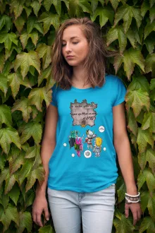 T-shirt Femme Seiya « 4 touristes japonais perdus en Grèce... » – Parodie Saint Seiya