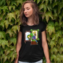 Link Damen T-shirt “Norman Rockwell style” – Zelda parodie