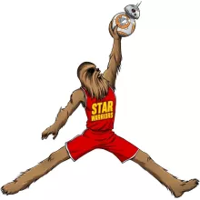 Air Chewie Mädchen Kinder Tank top “Chewbacca Ft Michael Jordan” – Parodie auf Star Wars