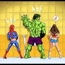 Sudadera Niño Mujer Maravilla “Mujer Maravilla, Increíble Hulk und  Hombre Araña” – Parodia de El Increíble Hulk