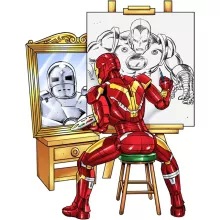 ärmelloser Baby Strampler “Tony Stark - Iron Man” – Parodie auf Iron Man
