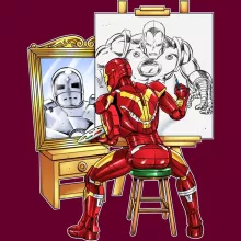 Casquette « Auto-portrait de fer » – Parodie Iron Man