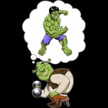 Camiseta de manga larga Shrek “Shrek y Hulk” – Parodia de El Increíble Hulk