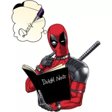 Linne för kvinnor “Deadpool och Death Note” – Parodi Deadpool
