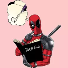 Baby Strampler (Mädchen) “Deadpool und die Death Note” – Parodie auf Deadpool