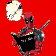 Maglietta bebè “Deadpool e il Death Note” – Parodia dei Deadpool