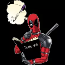Canotte da bambini e ragazzi “Deadpool e il Death Note” – Parodia dei Deadpool