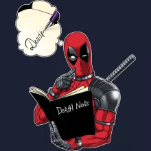 Felpa con cappuccio “Deadpool e il Death Note” – Parodia dei Deadpool