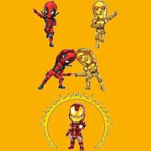 Cappello Bambino e Bambina Deadpool “Deadpool,C-3PO e Iron Man” – Parodia dei Star Wars