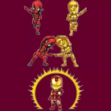 Gorra Deadpool “Deadpool,C-3PO y Iron Man” – Parodia de Star Wars