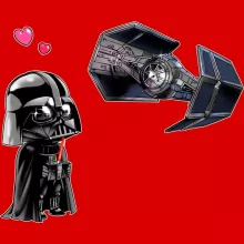 Darth Vader SD Caricature Cap “Darth Vader SD Caricature and his TIE Fighter Mini Drone” – Star Wars parody