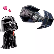 Tecknad SD Darth Vader Mugg “Tecknad SD Darth Vader och TIE Fighter Mini Drone” – Parodi Stjärnornas krig