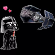 Tecknad SD Darth Vader Messenger Väska “Tecknad SD Darth Vader och TIE Fighter Mini Drone” – Parodi Stjärnornas krig