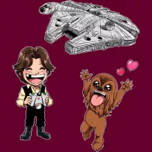 Casquette Han Solo « Drone Mania : Le cadeau d'anniversaire de Han et Chewie » – Parodie Star Wars