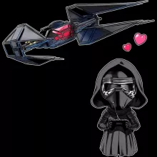 Cartoon SD Kylo Ren Smartphone hoesje “Cartoon SD Kylo Ren en TIE Silence Mini Drone” – Star Wars parodie