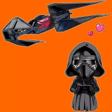 T-shirt Caricature SD Kylo Ren « Drone Mania : Le cadeau d'anniversaire de Kylo Ren » – Parodie Star Wars