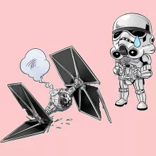 Body bébé (Filles) Caricature SD Stormtrooper « Drone Mania : Le cadeau d'anniversaire d'un Stormtrooper » – Parodie Star Wars