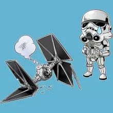 Body bebè Caricatura SD “Caricatura SD di Stormtrooper e il suo TIE Fighter Mini Drone” – Parodia dei Star Wars