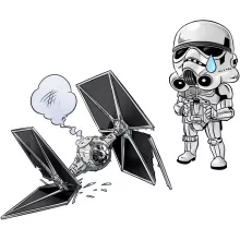 Body bébé Caricature SD Stormtrooper « Drone Mania : Le cadeau d'anniversaire d'un Stormtrooper » – Parodie Star Wars