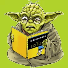 T-shirt Yoda « En grammaire, un zéro, il est... » – Parodie Star Wars