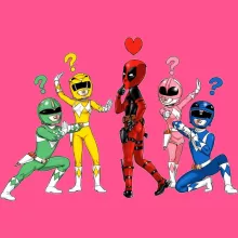 Camisola de alças crianças raparigas “Deadpool e Power Rangers” – Deadpool de parodia