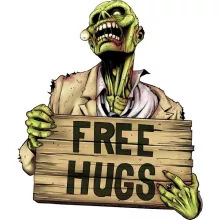 Walking Dead Zombie Mug “Free Hugs” – The Walking Dead parody