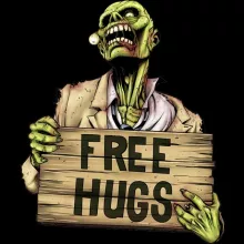 Walking Dead Zombie Kapshirt “Free Hugs” – The Walking Dead parodie
