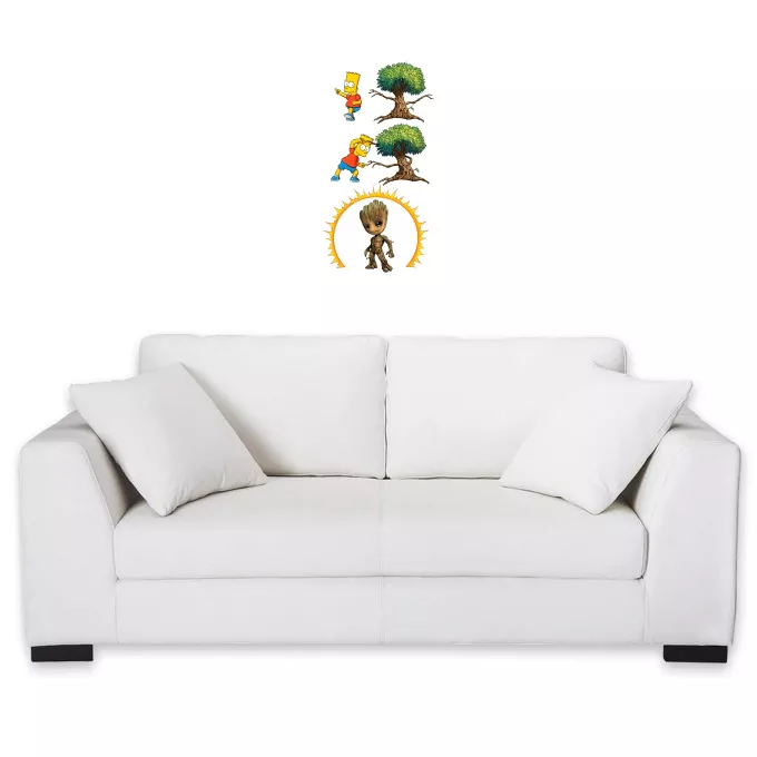 Wall Stickers Parody of The Simpsons Groot and Bart Simpson