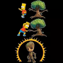 Sweat à capuche Groot « Fusion végétale » – Parodie Les Simpsons