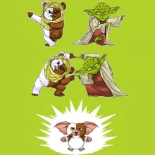 Yoda T-Shirt “Yoda, an Ewok and Gizmo” – Star Wars parody
