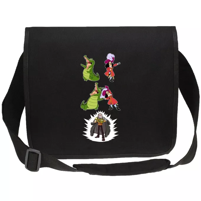 Sacos de lona para estudantes Paródia One Piece Capitão Gancho e Crocodile