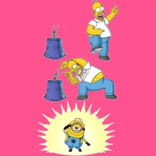 Canotta per bambine e ragazze il Simpsons “il Simpsons e i Minions” – Parodia dei Minions