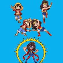 T-shirt bébé Luffy « Gomu Gomu no Fusion ! » – Parodie One Piece