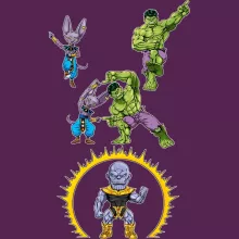 Thanos Damen T-shirt “Der unglaubliche Gott der Zerstörung” – Parodie auf Der unglaubliche Hulk