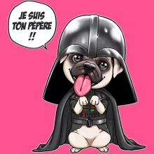 Débardeur Enfant Fille Dark Vadog « Je suis ton pépère... !! » – Parodie Star Wars