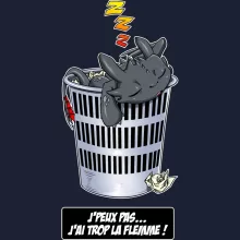 Sweat-Shirt à capuche Krokmou « J'peux pas... J'ai trop la flemme ! » – Parodie Dragons