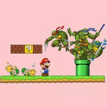 Fatinho para bebé (menina) Donatello “Donatello, Michelangelo, Leonardo, Raphael e Super Mario” – Super Mario de parodia