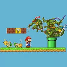 Fatinho Donatello “Donatello, Michelangelo, Leonardo, Raphael e Super Mario” – Super Mario de parodia