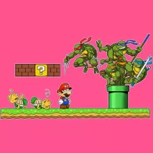 Camisola de alças crianças raparigas Donatello “Donatello, Michelangelo, Leonardo, Raphael e Super Mario” – Super Mario de parodia