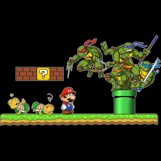 Estojo Samsung Galaxy Note 10+ Paródia Super Mario Donatello, Michelangelo, Leonardo, Raphael e Super Mario