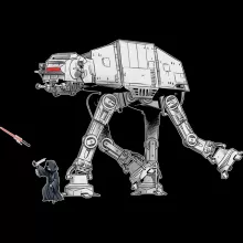 Custodia per smartphone Palpatine “Palpatine aka Darth Sidious e il suo AT-AT cane robot” – Parodia dei Star Wars