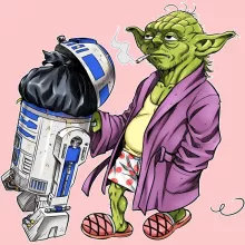 Body bebè (bimba) R2-D2 “R2-D2 e Yoda” – Parodia dei Star Wars