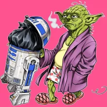 Canotta per bambine e ragazze R2-D2 “R2-D2 e Yoda” – Parodia dei Star Wars