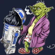 Felpa con cappuccio R2-D2 “R2-D2 e Yoda” – Parodia dei Star Wars